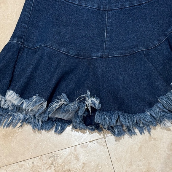 AC Rendon Girls Tween/ Women's Dark Denim Ruffle Skort (built in short)Sz 6 EUC - Picture 6 of 6